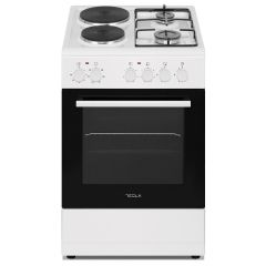 TESLA CM5220SW Kombinovani šporet, Bijeli, Ringle/Plinski gorionici, 43 L